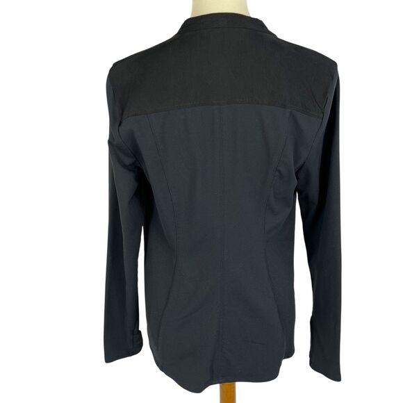 Athleta Yama Blazer Wrap Jacket Women's Small Black Snap Closure Zip Pockets - Picture 4 of 12